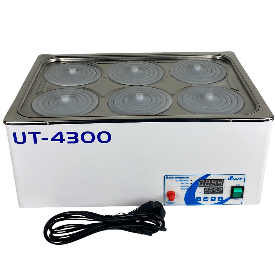 Водяная баня ULAB UT-4300 (19 л, Tкомн.+5...+100 °С, 6 мест)