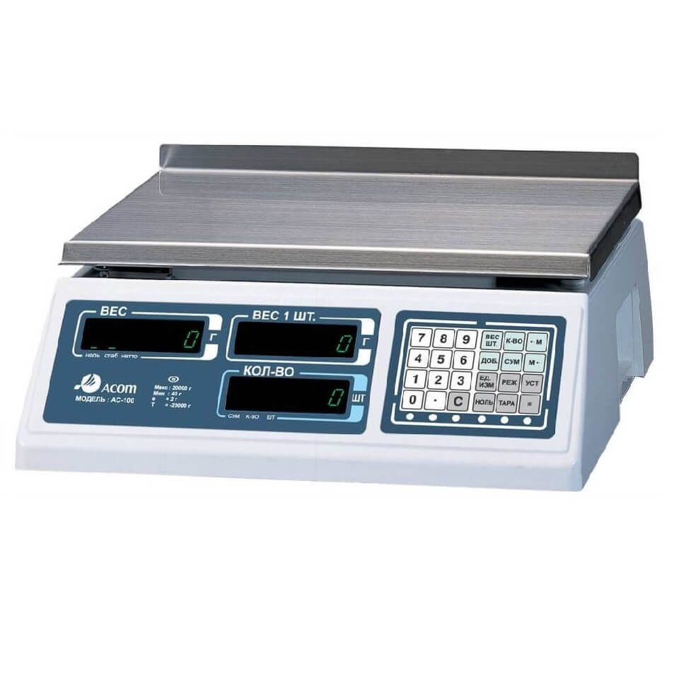 Весы счётные ACOM AC-100-5 (5 кг, 0,5 г, внешняя калибровка): фотографии