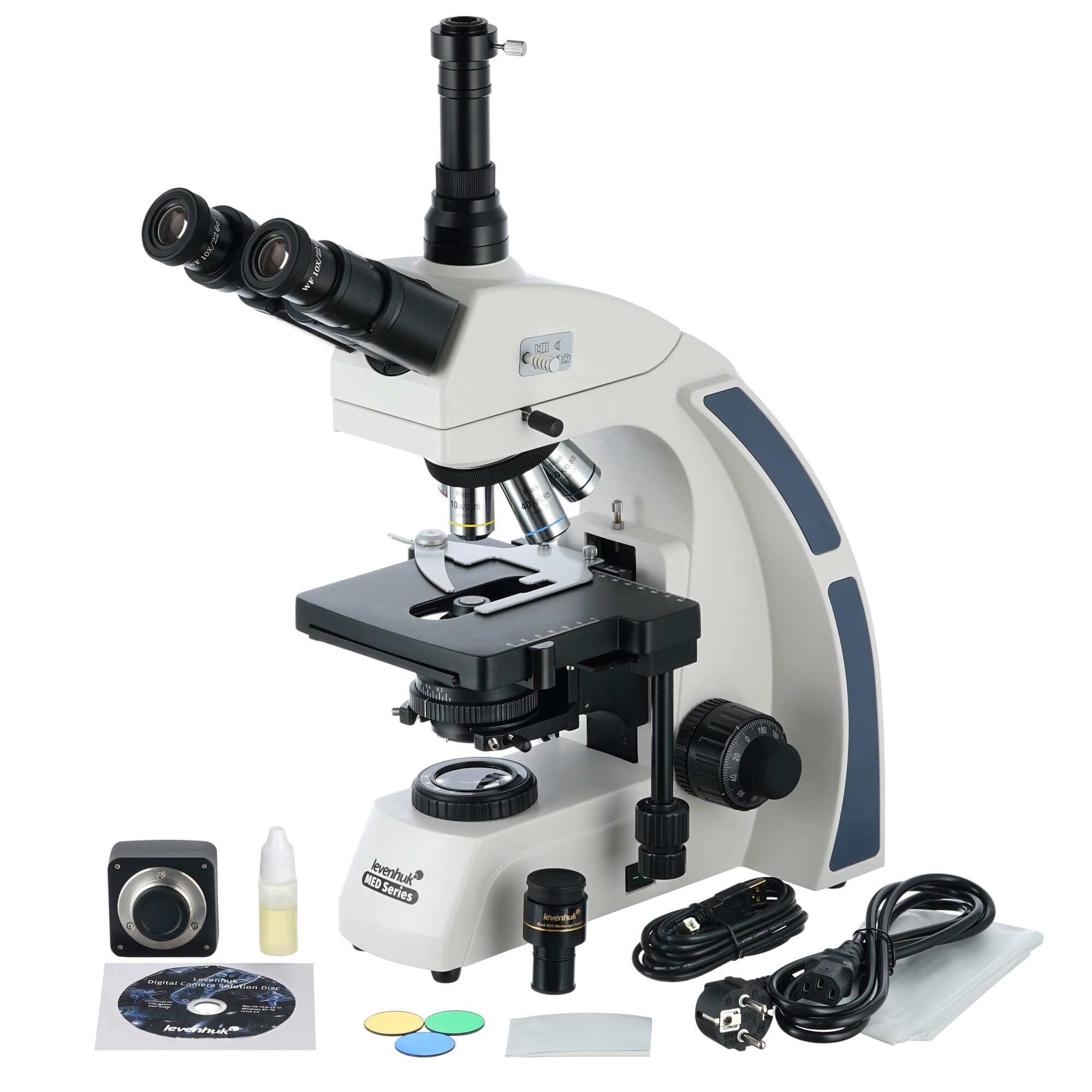 Микроскоп Levenhuk MED D40T, цифровой тринокулярный: фотографии