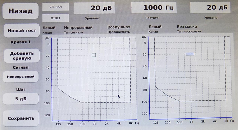 Тест Тон в шуме Stern Otoscan Pro 202