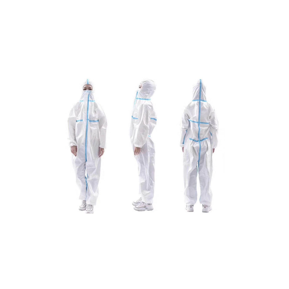 Защитный противовирусный комбинезон SPFH001 с капюшоном, тип защиты 4B: фотографии