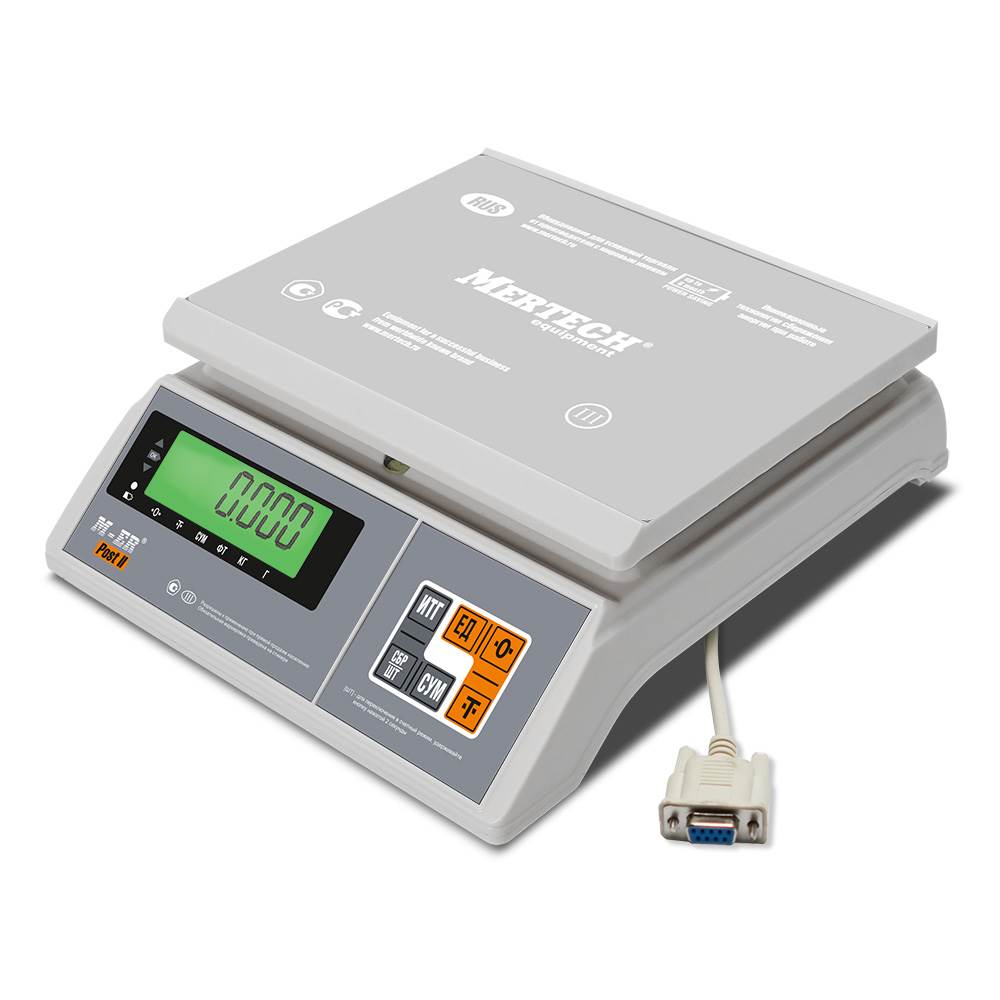 Весы порционные Mertech M-ER 326 AFU-6.01 Post II LCD RS-232 (6 кг, 0,1 г, внешняя калибровка), 3097: фотографии