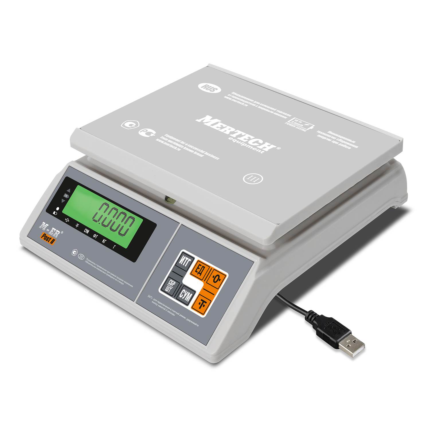 Весы порционные MERTECH M-ER 326 AFU-6.01 Post II LCD USB-COM (6 кг, 0,1 г, внешняя калибровка): фотографии